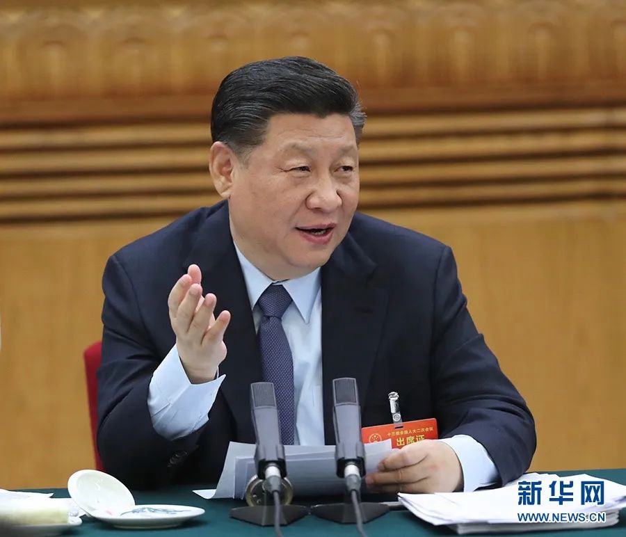 2019年3月7日，習(xí)近平參加十三屆全國人大二次會議甘肅代表團(tuán)的審議。新華社記者 鞠鵬 攝